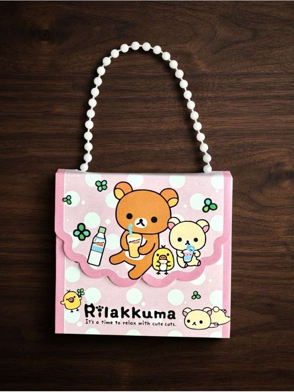 RILAKKUMA Memo Pad Set with Beaded Handle
